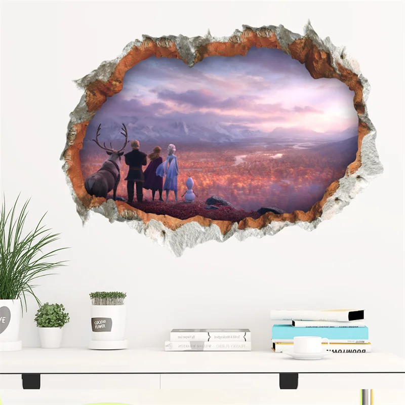 

3D-наклейки на стену «Холодное сердце», домашний декор, Настенная Роспись «сделай сам» для окон и анимации, наклейки на стену для детской ком...