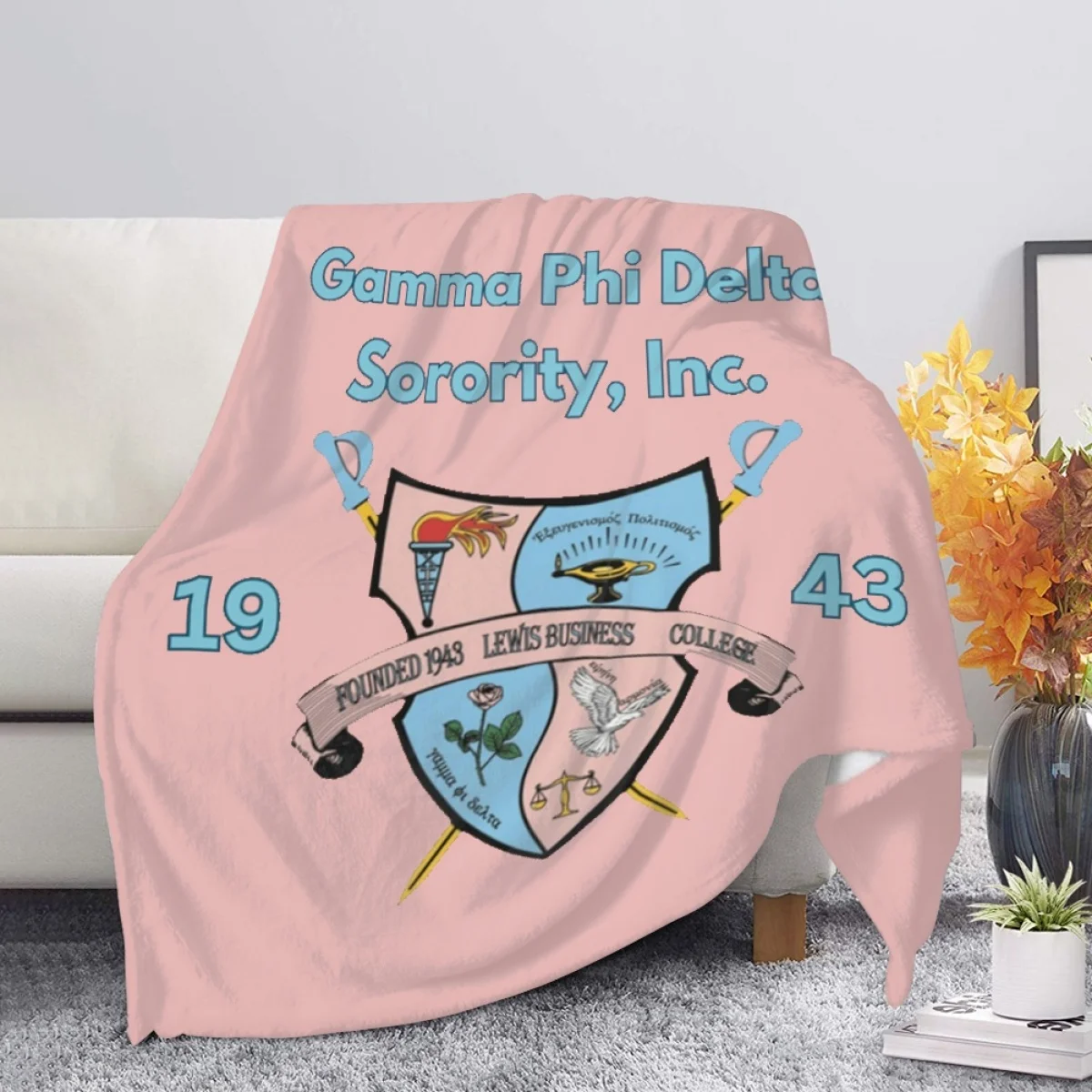 

TOADDMOS Blanket Gamma Phi Delta Print Soft Cozy Throw Blanket Lightweight Warm for Sofa Chair Bed Office Quilt Adult Kids Gift