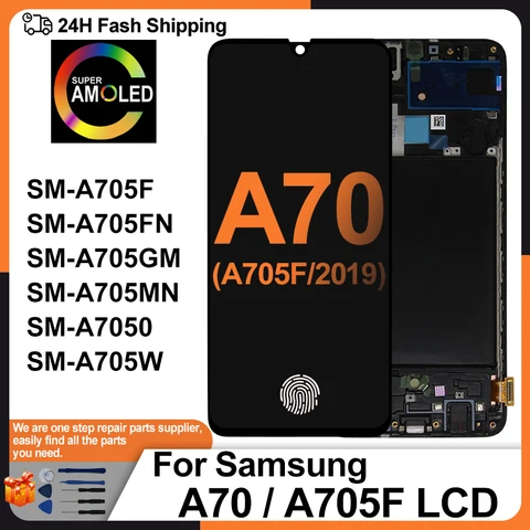Super AMOLED для Samsung Galaxy A70 SM-A705FN/DS SM-A705MN/DS ЖК-дисплей, экран, запасные части, дигитайзер, LCD