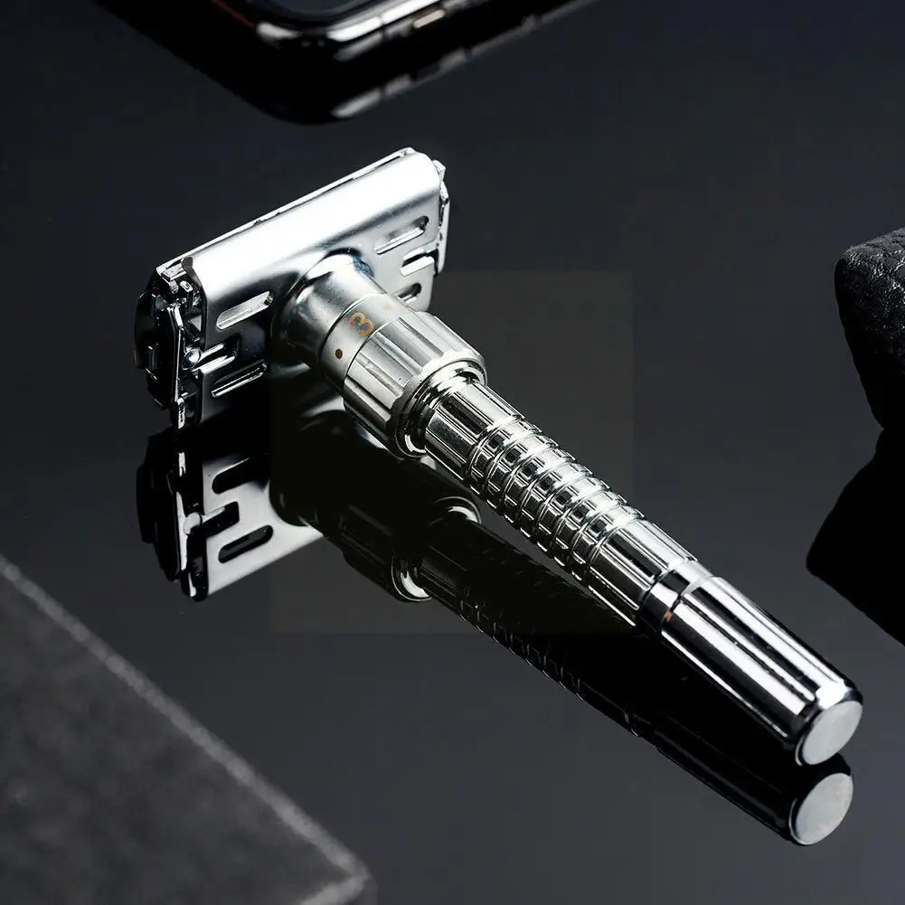 

Wet Shaving Safety Blade Razor Shaver Men's Manual Double Hair Nine Edge With 5 Gear Mens Adjustable Shaving Care Blades Be S2R3