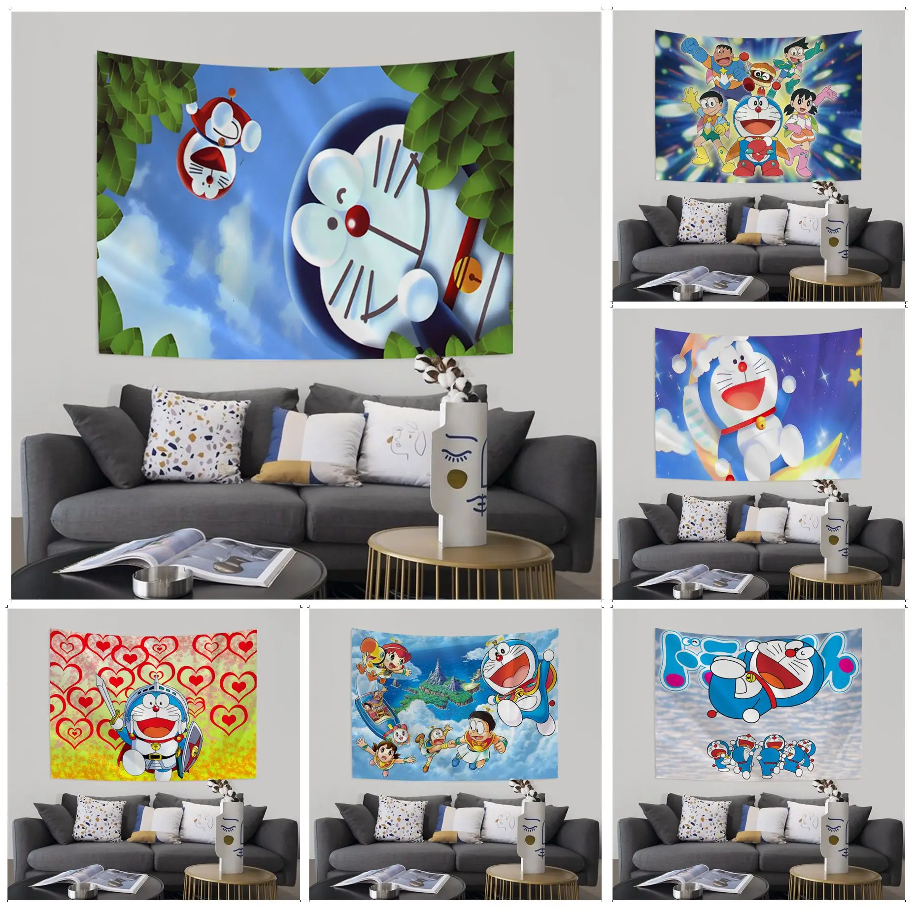 Настенный гобелен с рисунком дораэмона Богемские настенные гобелены мандала