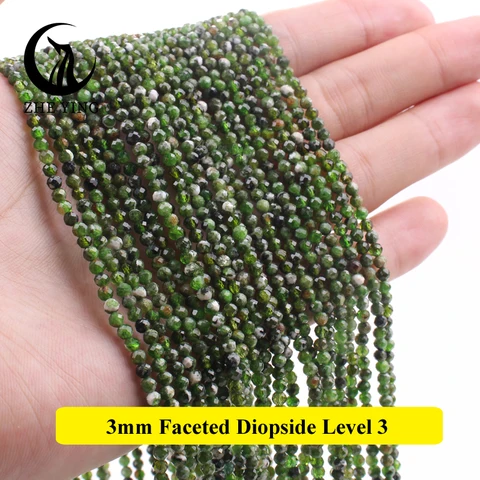 Бусины из диопсида ZHEYING граненые 2,5/2/3/4 мм 15 дюймов