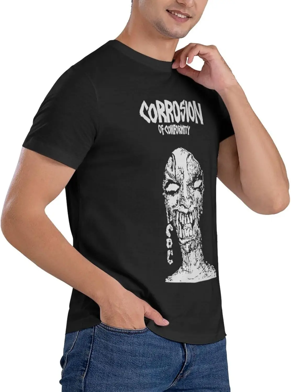 Футболка мужская с графическим принтом круглый вырез хлопок смешная рубашка