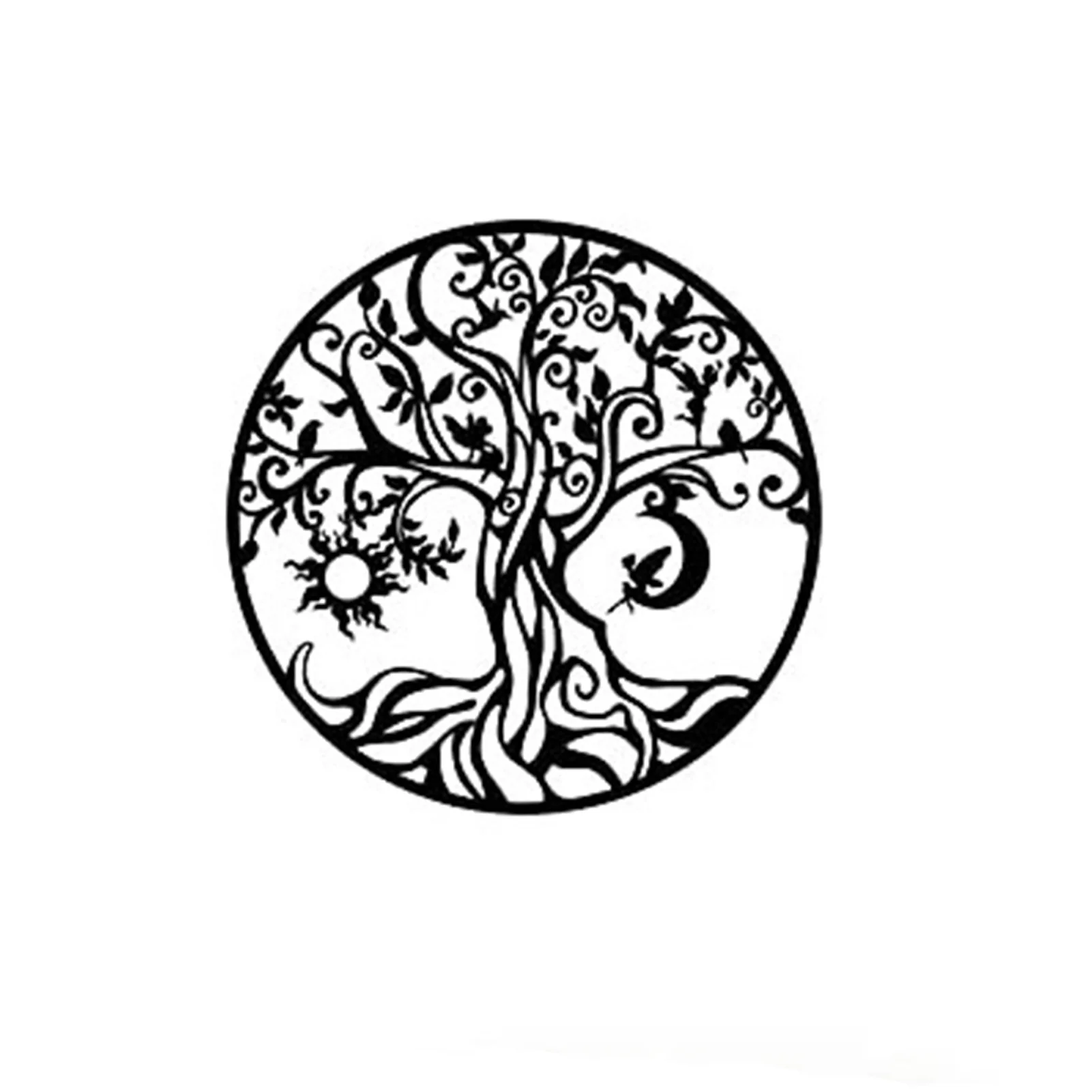 

Украшение на стену «Дерево жизни», настенное украшение с круглым деревом, декор на стену для спальни, гостиной, общежития, кафе, черного цвет...