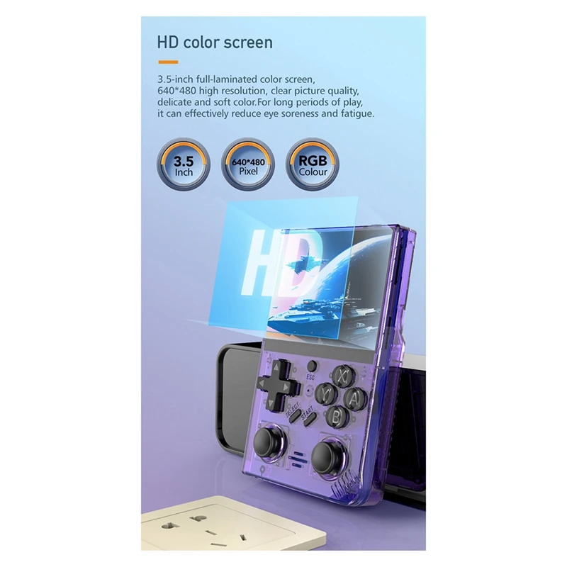 R35plus Ретро игровая консоль 128G 20 000+игр 3 5-дюймовый IPS-экран Портативная Система Linux