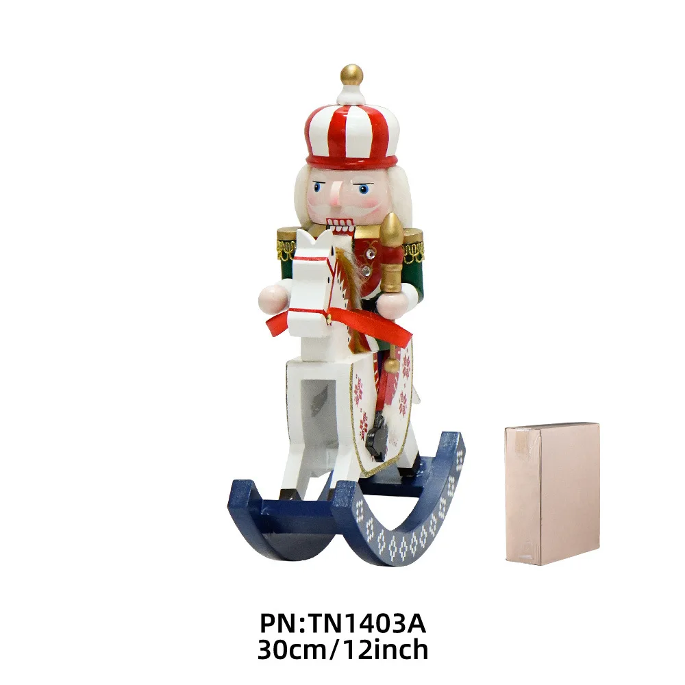 30 см Рождественский гайковерт солдат качалка лошадь кавалерия кукла Электронная