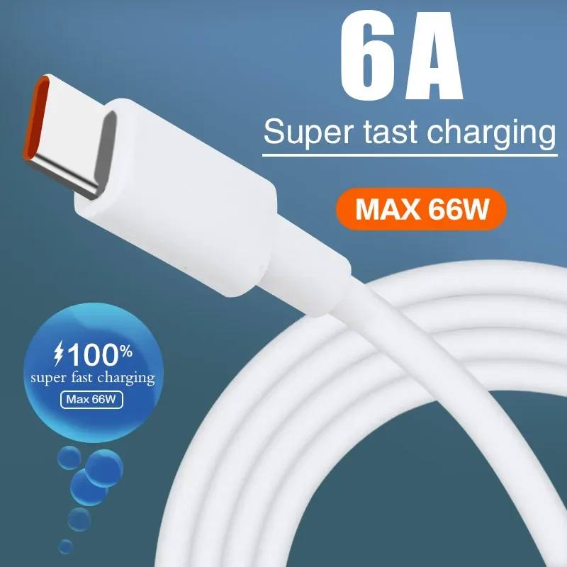 Кабель USB Type-C 6 А 66 Вт 1 м