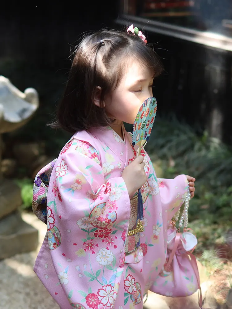 

Girl's Japan Style Traditional Kimono Formal Yukata Children's Spring/Autumn Vintage Dress Cosplay Costume Performing Wear