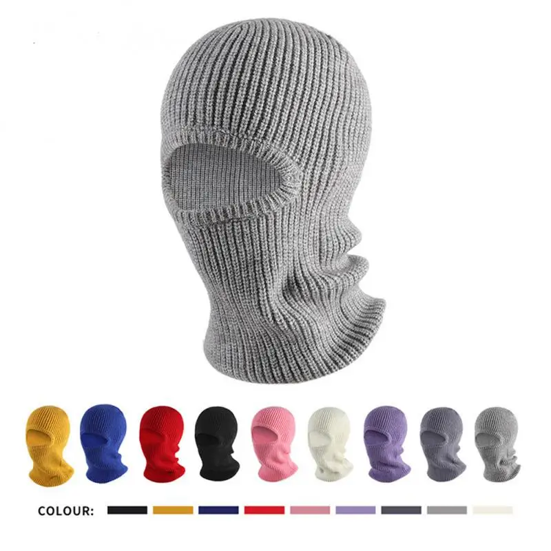 

Winter Warm Double Layer Velvet Cycling Cap Windproof Sports Scarf Headwear Outdoor Knitted Wool Scarf Skiing Bicycle Mask Hat