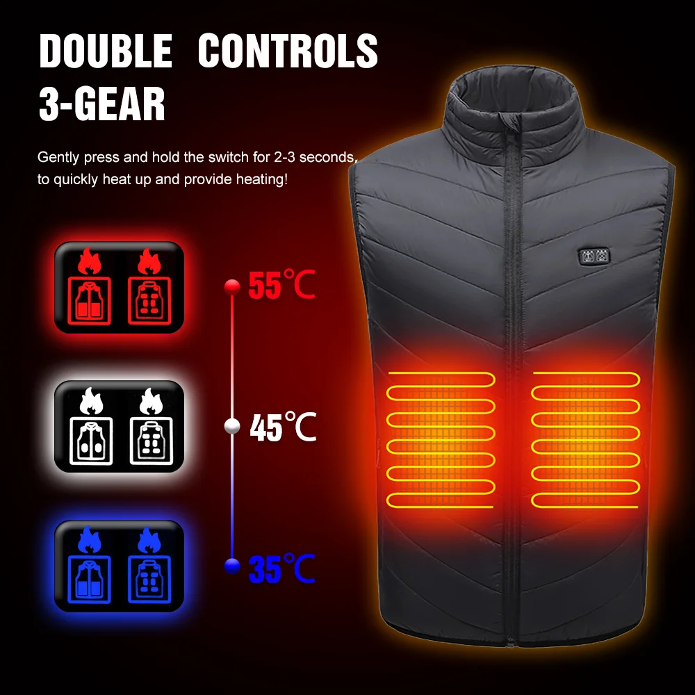 Жилет С Подогревом Для Мужчин И Женщин Зимняя Теплая USB-куртка Самонагревающийся