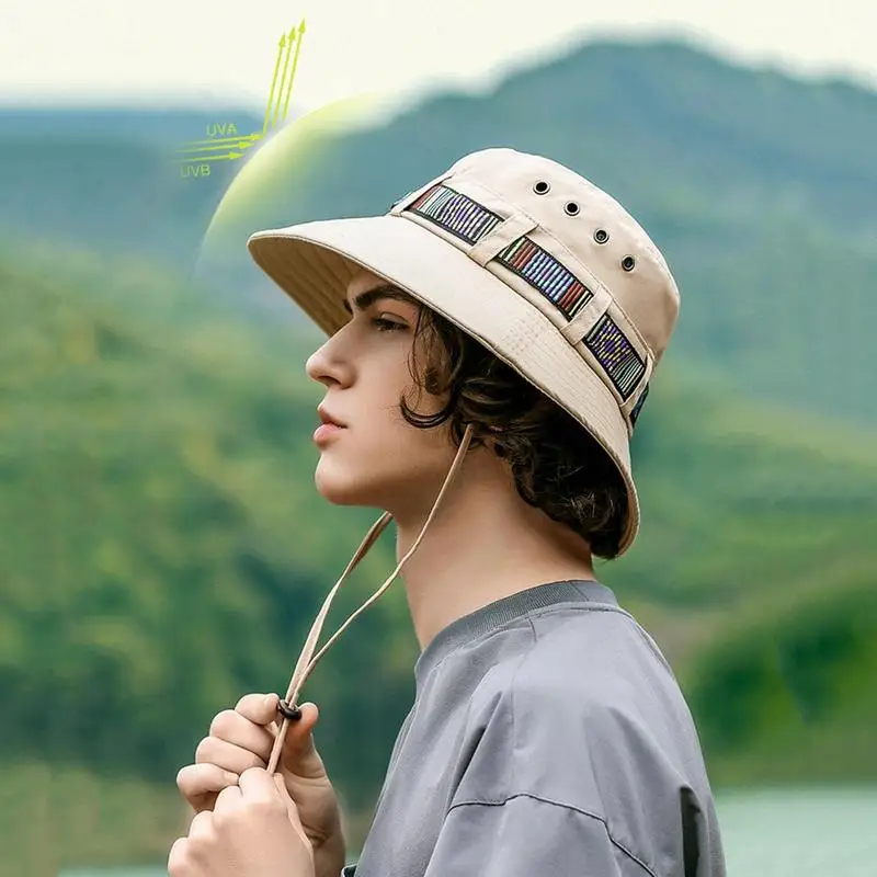 Панама летняя Мужская дышащая шляпа рыбака для рыбалки и активного отдыха с