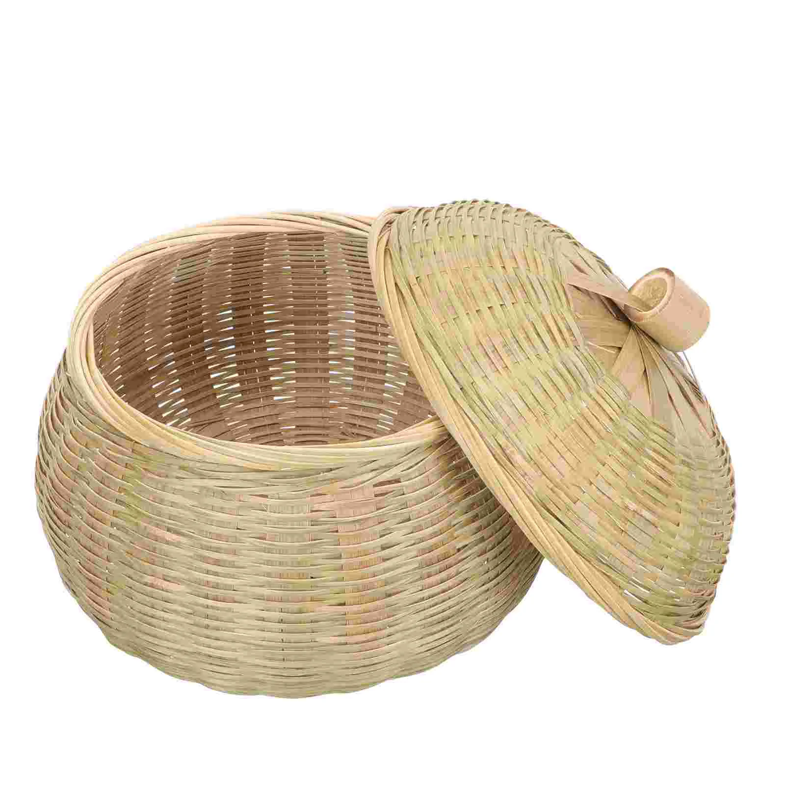 

Basket Storagewoven Baskets Egg Rattan Lid Wickerfruitbread Round Picnic Eggs Seagrass Fresh Lids Tray Decorative Willow Small