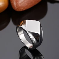 haoyi fashion stainless steel square ring for men personality punk rock jewelry party gift
