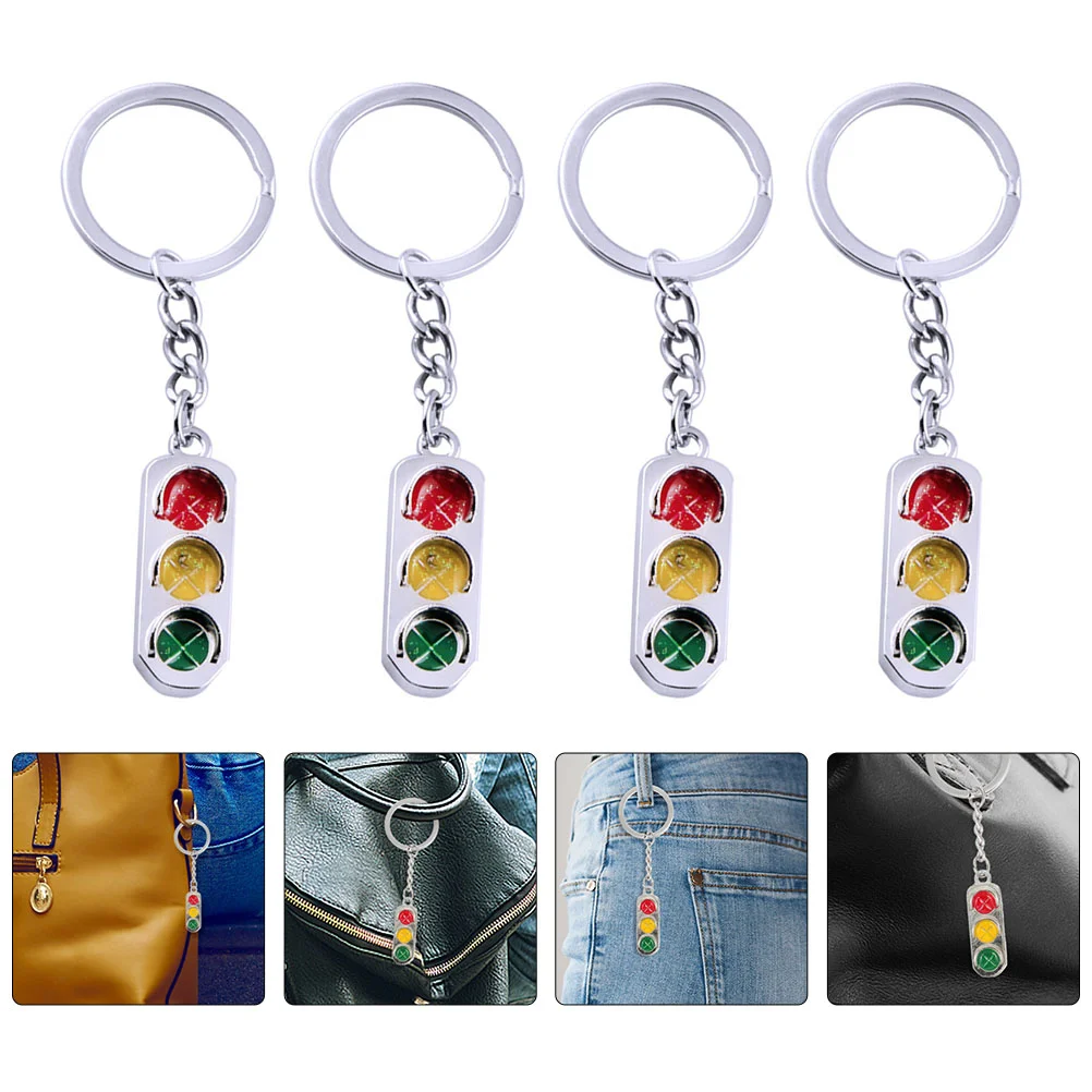 

4 Pcs Key Chain Car Keys Keychain Ring Handbag Hanging Decor Pendant Metal Ornament Child