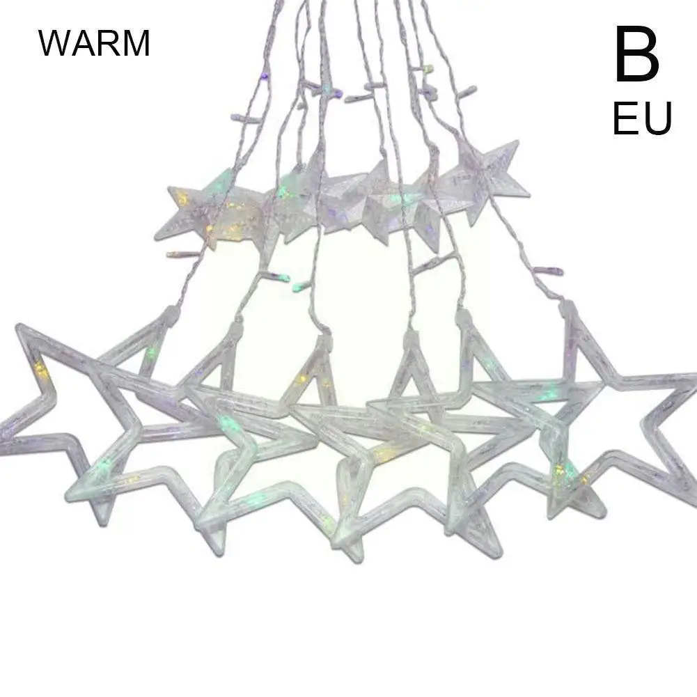 

Светодиодная Рождественская гирлянда-занавеска со звездами, 2,5 м