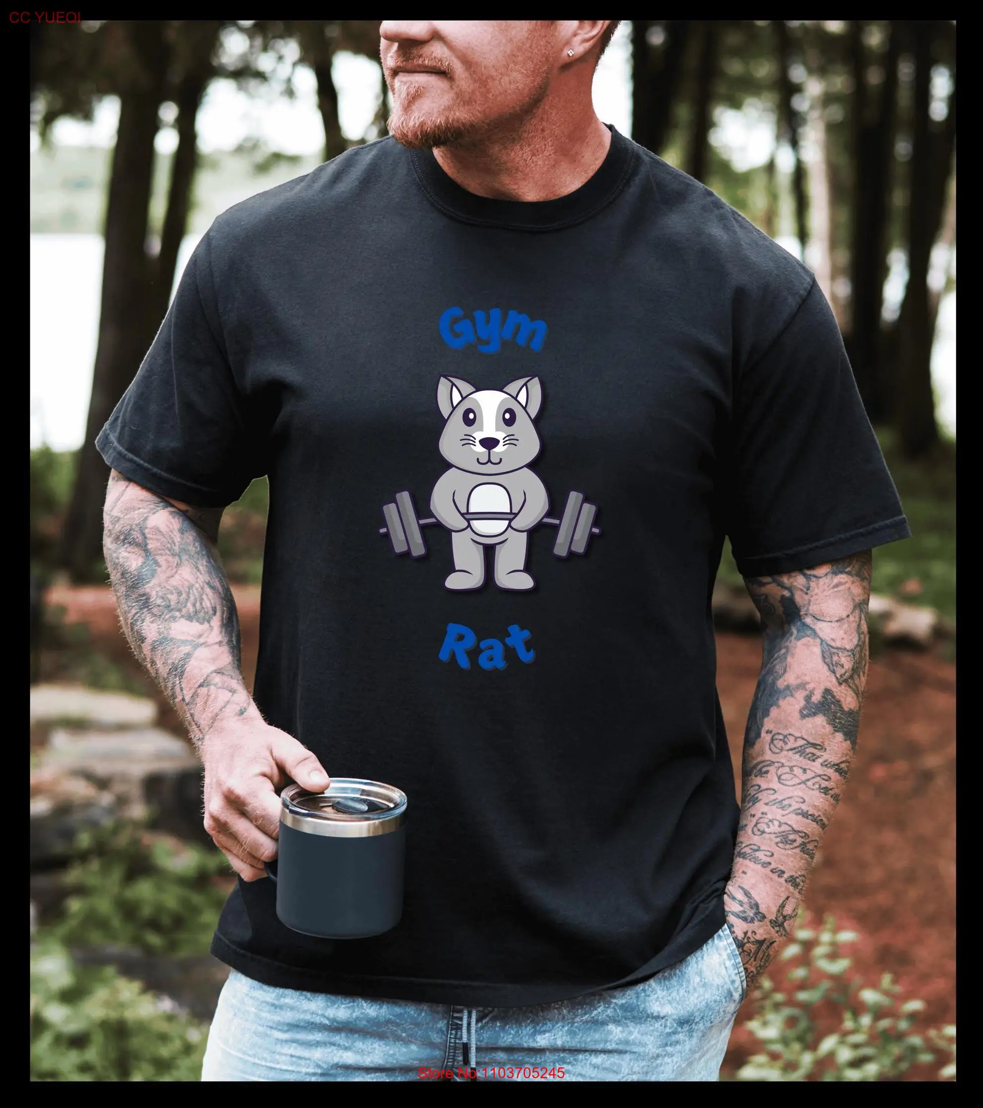 Футболка премиум-класса комфортных цветов черного цвета с тренажерным залом и