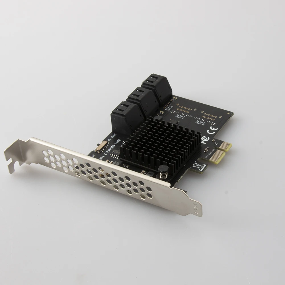 Фото Карта расширения PCI Express 1X на SATA3.0 с 6 портами, адаптер PCI-E X1/X4/X8/X16, конвертер-удлинитель для компьютера, 6 Гбит/с №5