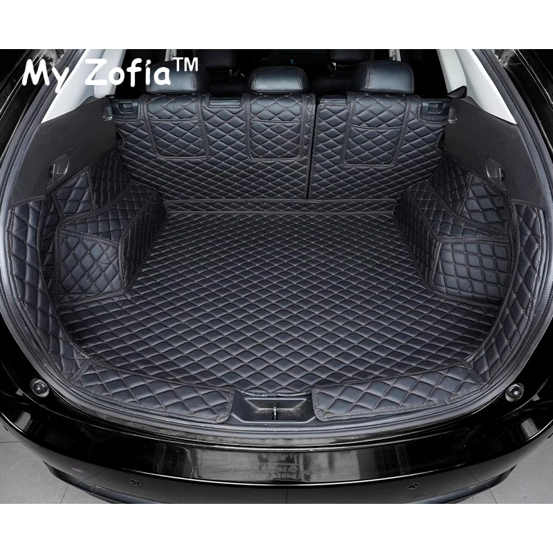 Для Mazda CX-5 CX5 KF 2018 2019 2020 2021 2022 2023 2024 2025 кожаный коврик для задней багажника, поднос, защитный коврик, аксессуары