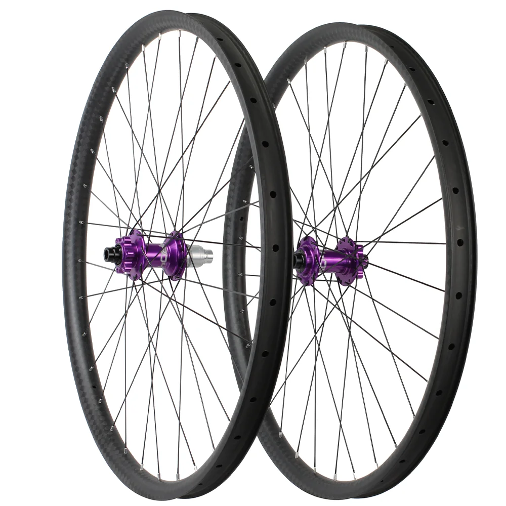 

29er MTB углеродная колесная пара 36x30 мм Асимметричная бескамерная горная углеродная колесо дисковый тормоз велосипедные колеса с Boost Hope Pro 4 вт...