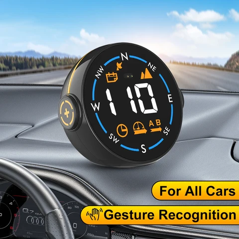 Дисплей на лобовом стекле GPS Спидометр дисплей скорости распознавание жестов часы высота окружающей среды дисплей на лобовом стекле для всех автомобилей