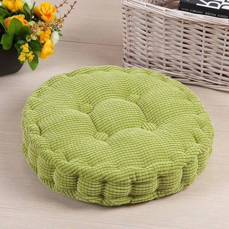 

Inyahome Round Seat Pillow Chair Pad Thickened Tatami Cushion Indoor Outdoor Pad Tufted Pillow for Living Room Yoga Bedroom