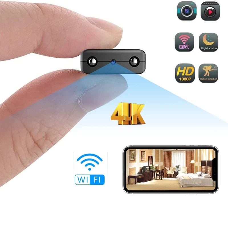 

4K/1080P Mini Wifi Camera Full HD XD IR-CUT Night Vision Motion Detection Security Camcorder DV Sensor Pixels Video Recorder
