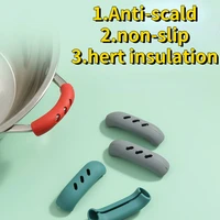 2pcs silicone heat insulation anti scalding handle casserole ear pan pot holder oven grip anti hot pot clip kitchen accessories