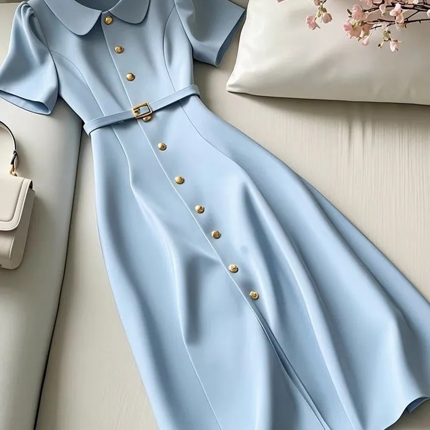 Сплошное цветное вечернее платье трапециевидной формы новое летнее женское с