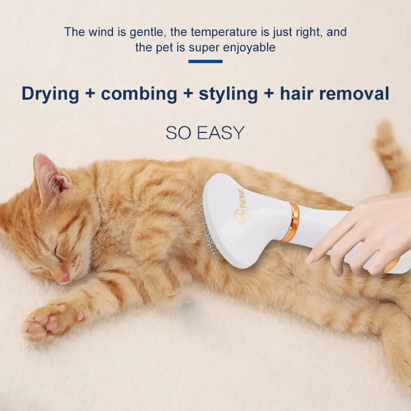 

2023NEW 2-In-1 Portable Dog Hair Dryer Round Pet Hair Comb Brush Pet Grooming Cat Hair Comb Low Noise Dog Fur Blower Pet Dog Sup