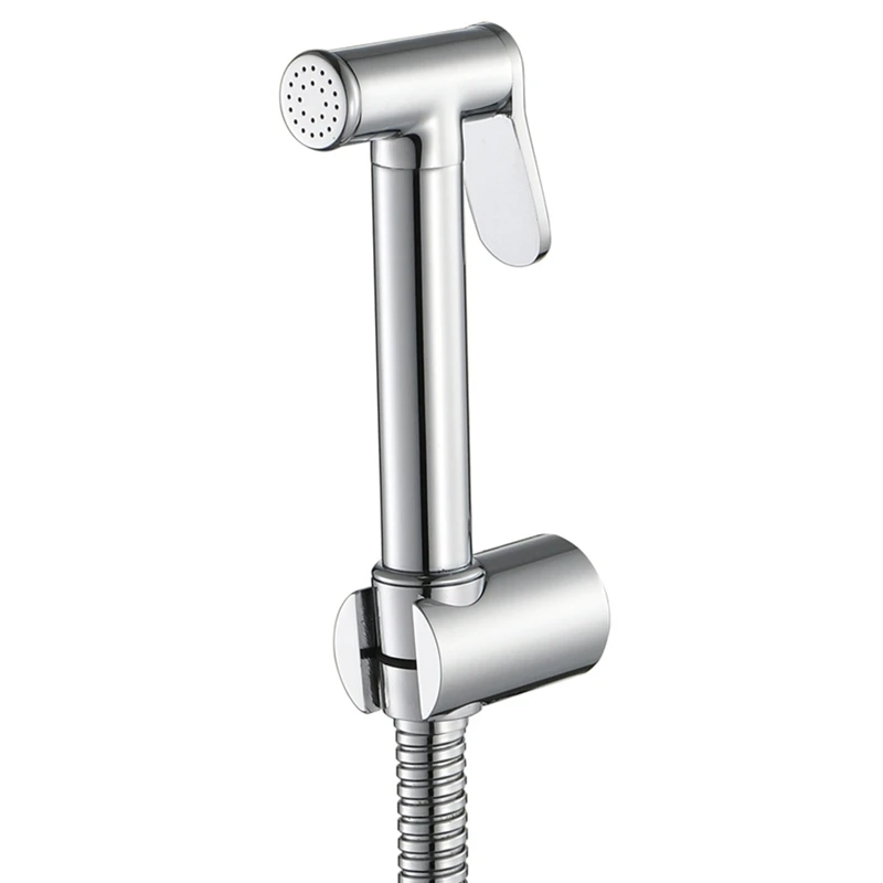

Handheld Bidet Sprayer Brass Toilet Faucet with 1.2M Stainless Steel Sprayer Hose and Shower Base