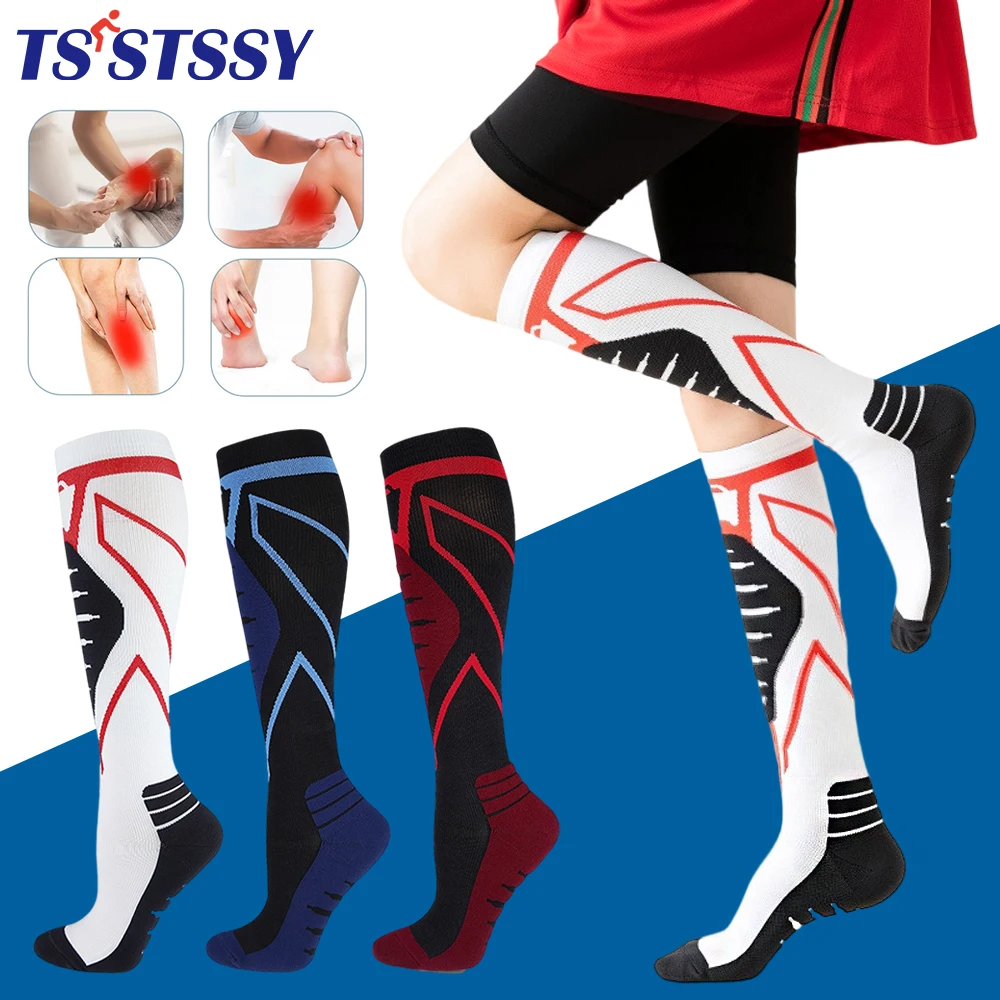 

1Pair Calf Compression Stockings Blood Circulation Promotion Slimming Socks Men Women Anti-Fatigue Pain Relief Comfortable Socks
