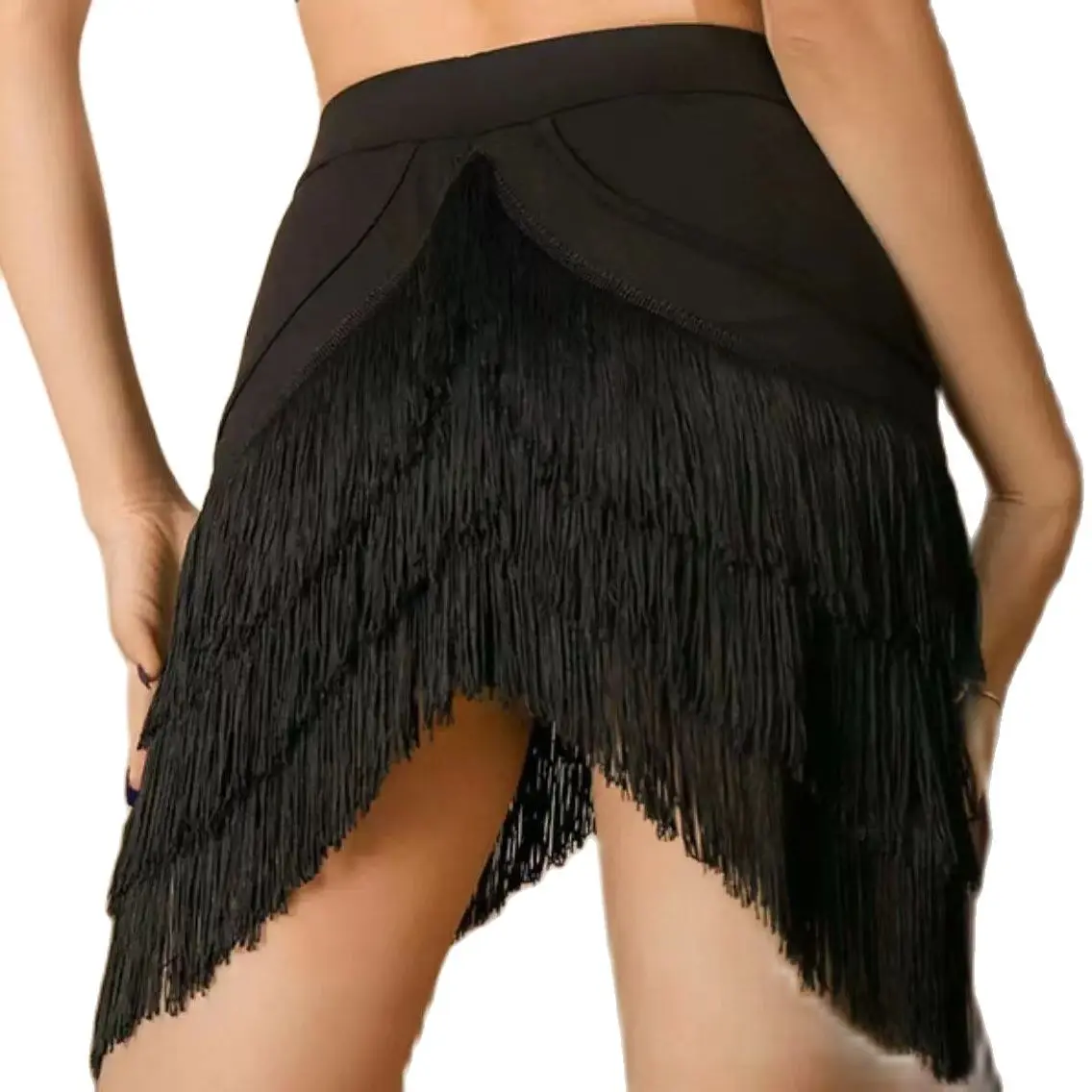 

Latin Dance Skirt Sexy Women Chacha Samba Tango Layers Tassels Fringes Dresses Competition Performamnce Salsa Lady Latin Costume