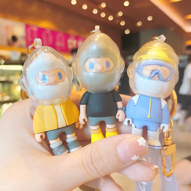 

BOB-X boyfriend tide play cute personality three-dimensional couple keychain pvc doll bag pendant luxury key ring car keychain