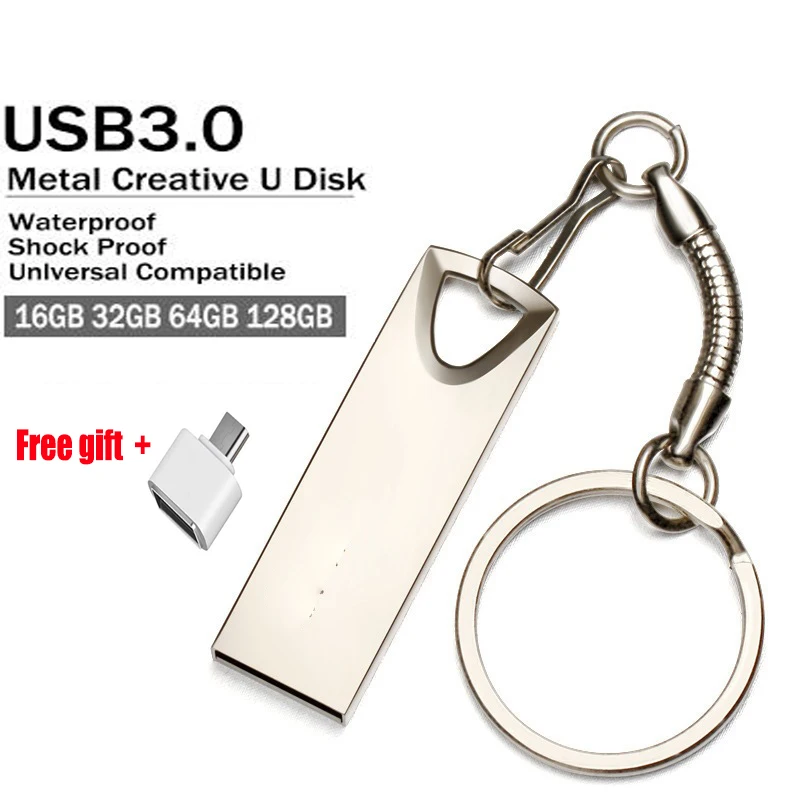 New Cle USB 3.0 Pen Drive 128 GB USB Flash Drive 2TB 1TB 512GB 128GB Pendrive 256GB Metal Memoria USB Memory stick