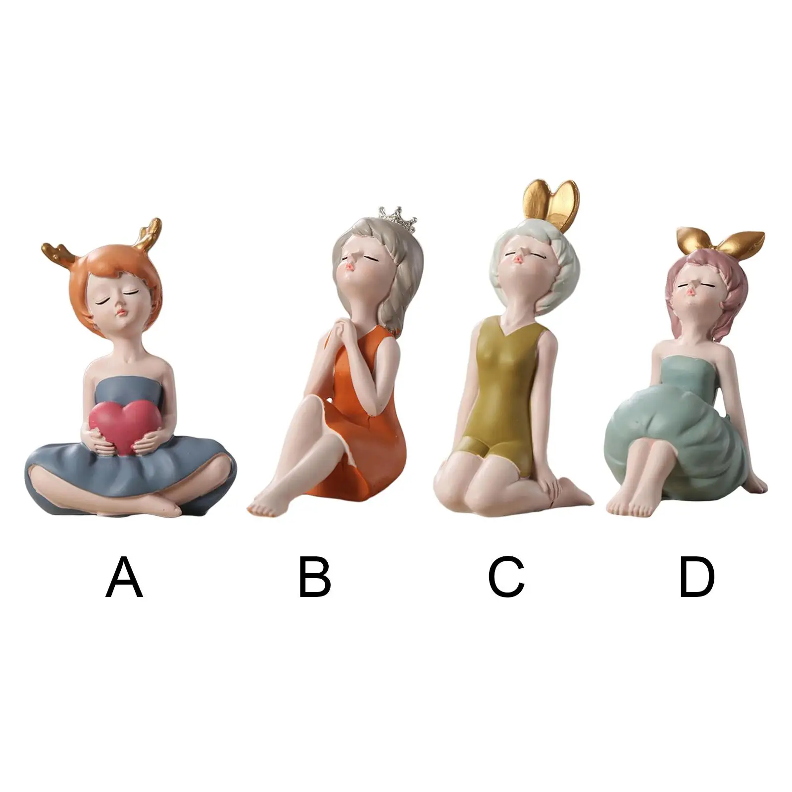 

Nordic Girl Figurine Statue Art Resin Collectible Sculpture Cute for Christmas Bedroom Decor Ornaments Gift