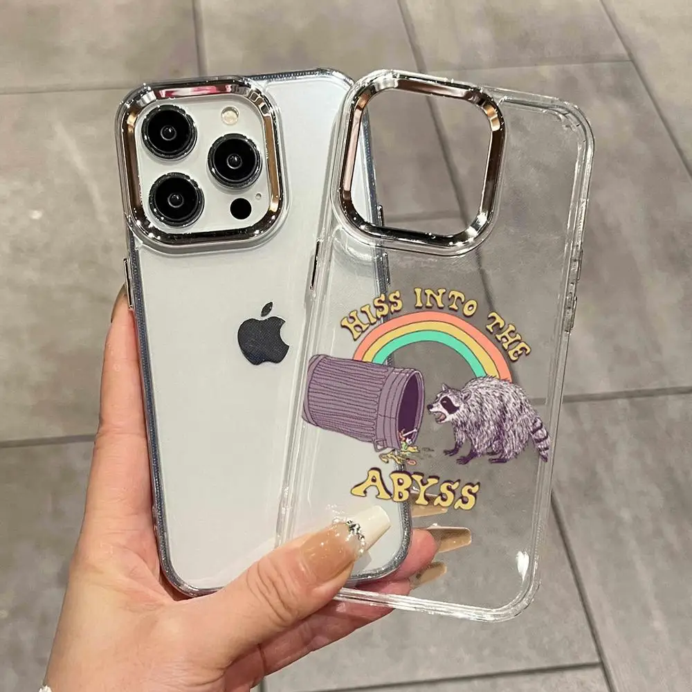 Фото Матовый противоударный мягкий чехол для iPhone 17, 16, 15, 14, 13, 12, 11, Mini, Pro, MAX с забавным милым енотом, серый №1