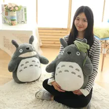 Totoro Plush Toy Cute Plush Cat Japanese Anime Figure Doll Plush Totoro With Lotus Leaf Kids Toys Birthday Christmas Gift