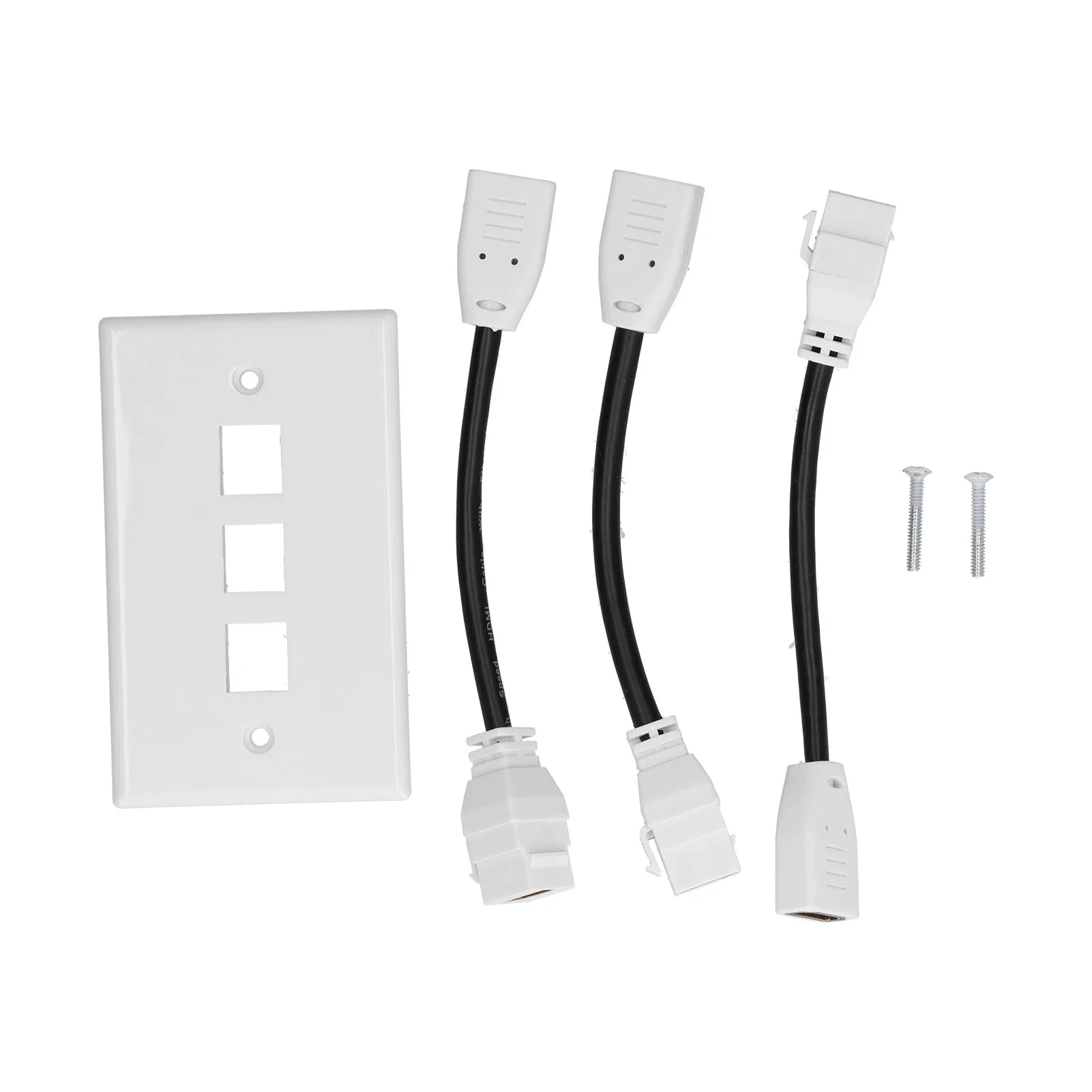 

3 Ports 4K Wall Plate ABS Multiport Wear Resistant Durable Closefitting Video Wall Panel