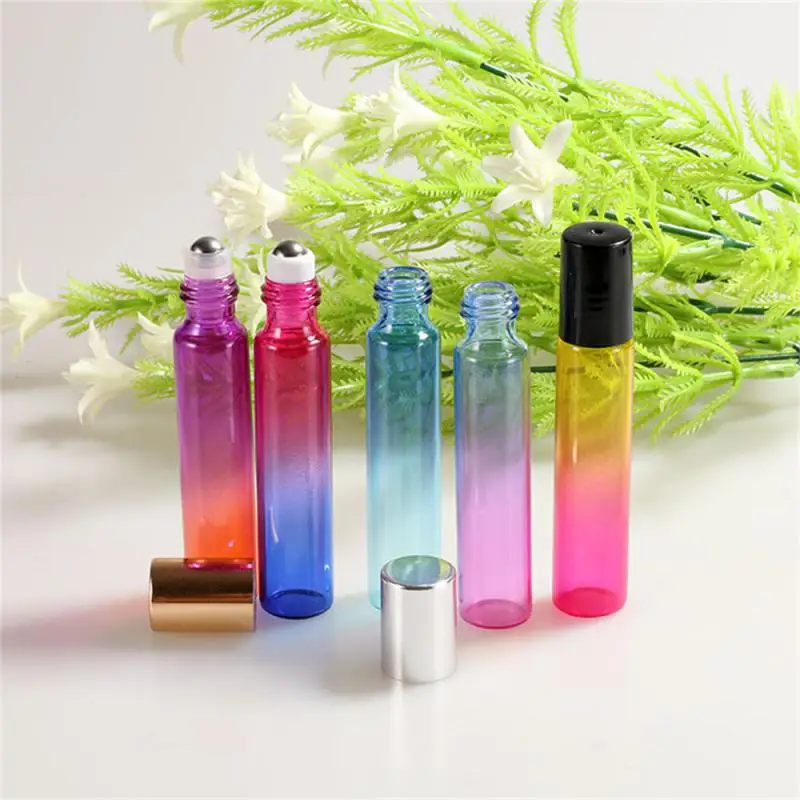 

1pc Gradient Color Glass Essential Oil Bottle Portable Travel Cosmetic Perfume Spray Frosting Glass Refillable Bottle