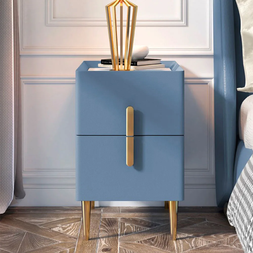 

Solid Wood Nightstands Mini Bedside Table Household Small Apartment Bedroom Titanium Plating Process Storage Cabinet