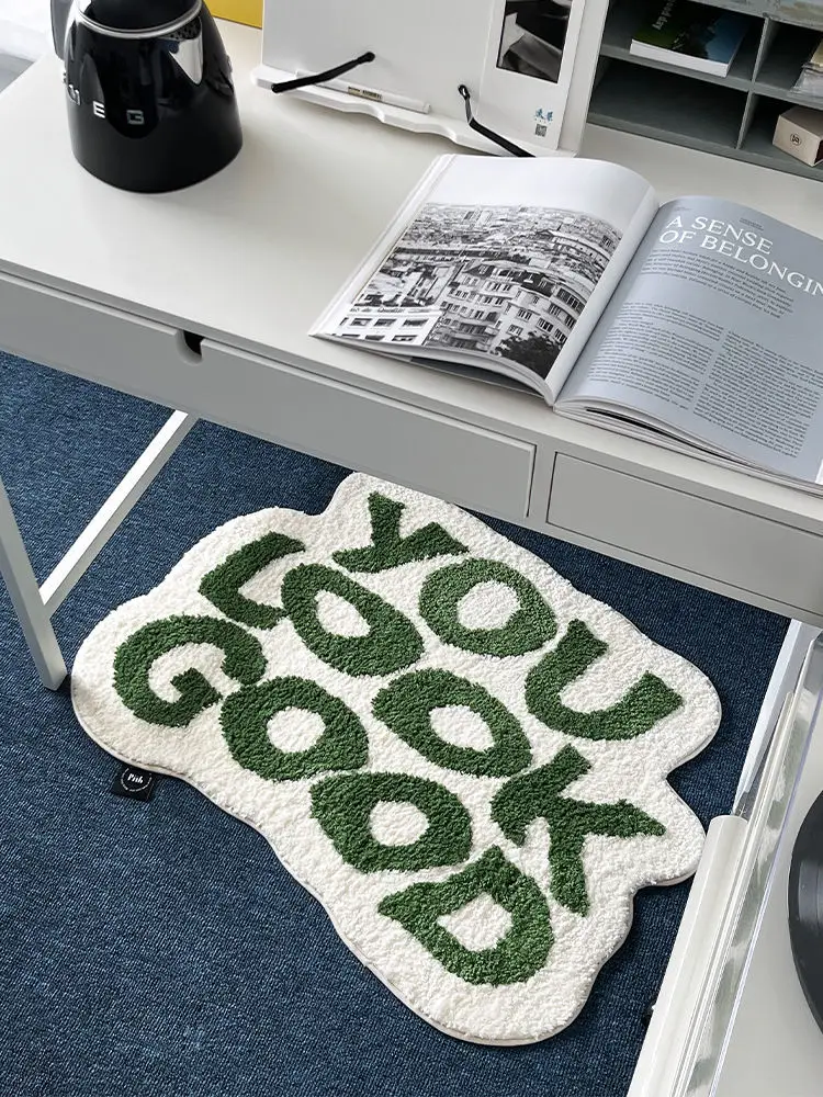 

Personalized Text Shaped Carpet Nordic Ins Wind Room Bedroom Bedside Blanket Living Room Coffee Table Sofa Decorative Floor Mat