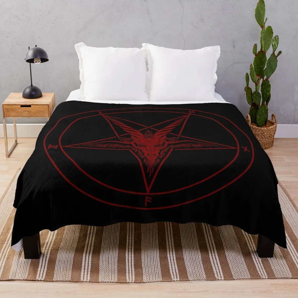 

Goat Flannel Fleece Throw Blankets for Bed Sofa Living Room Soft Blanket Warm Cozy Fluffy Throw Plush Blanket Baphomet Satanic