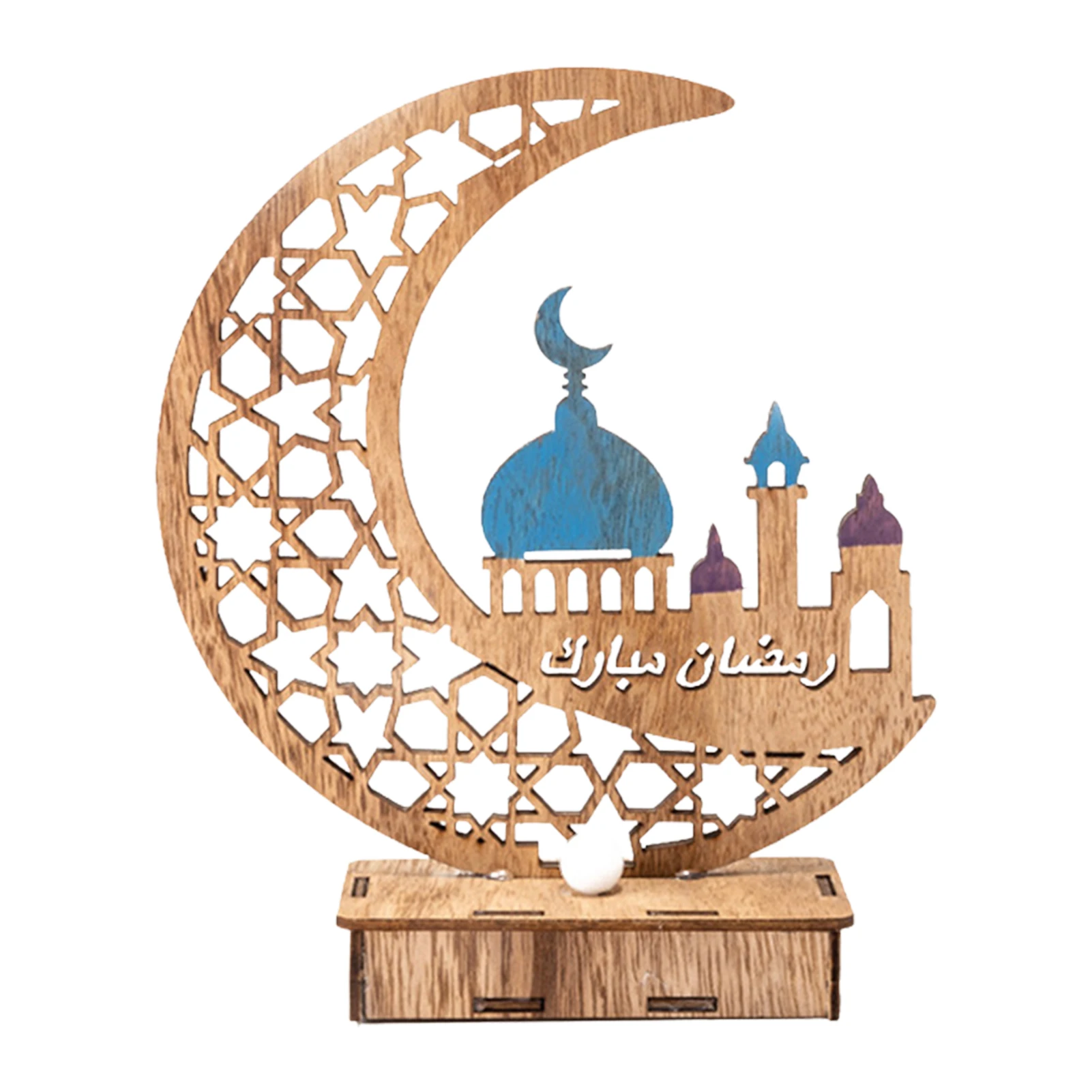 

Eid Ramadan Wooden Ornament Hollow Craft DIY Moon Eid Mubarak Pendants Islamic Muslim Kareem Party Desktop Decorations
