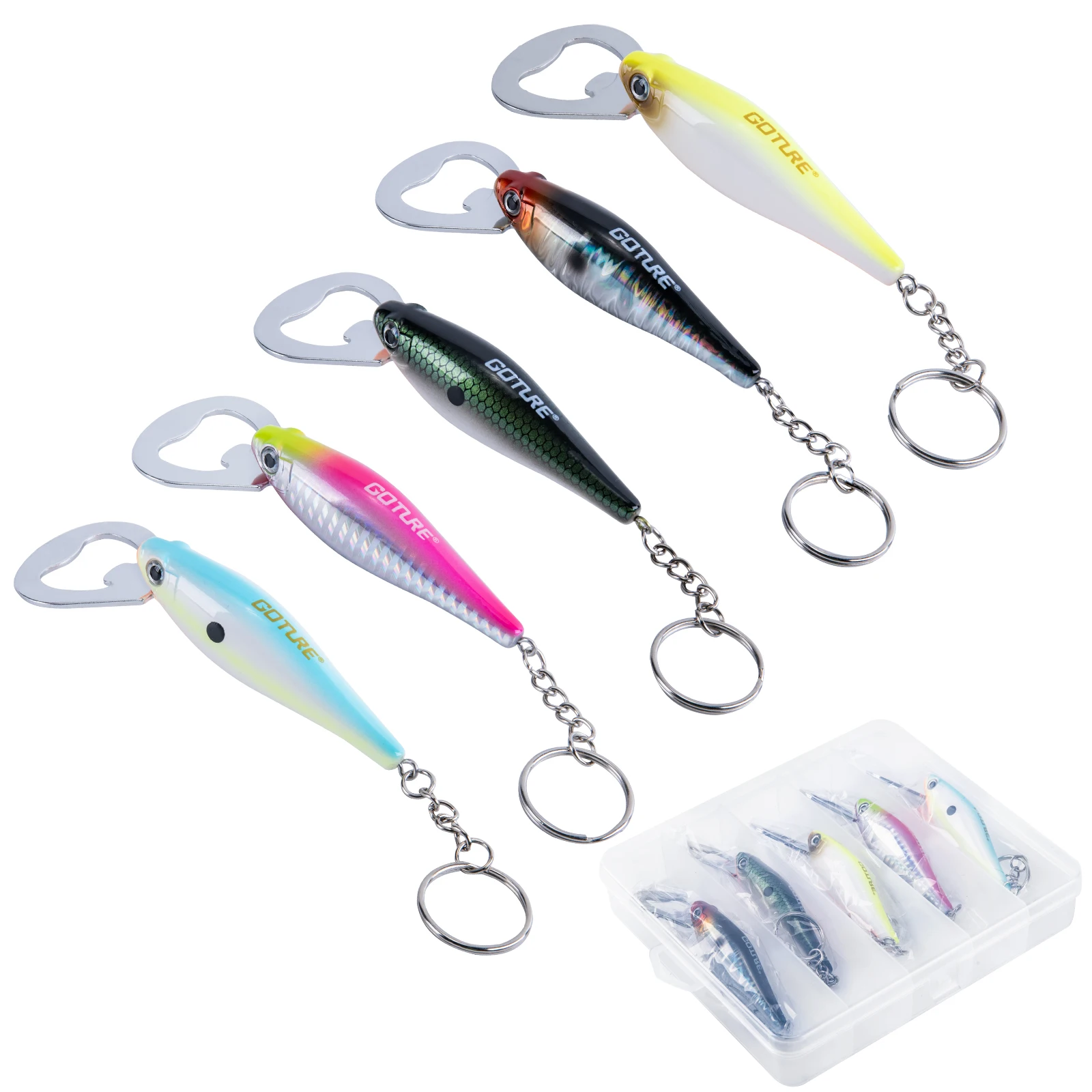 

Многофункциональная открывалка для бутылок Goture из нержавеющей стали, дизайн в форме приманки для рыбы, открывалка для консервных банок, открывалка для пивных бутылок, бытовой маленький инструмент