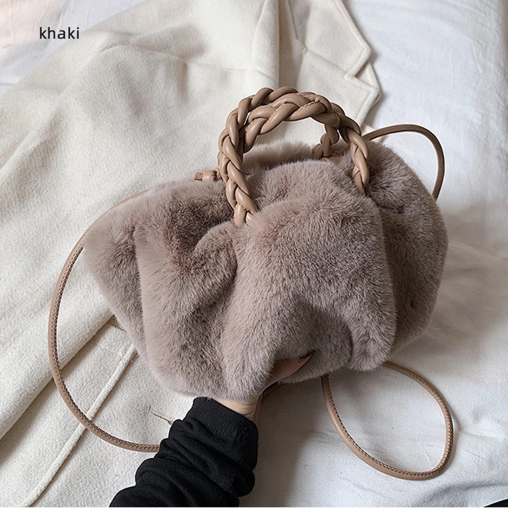 Women Wallet Plush Handbags New Shoulder Bag Letter Messenger Bag Elegent Purse And Bags Lovly Autumn Winter Celebrity Plush Bag