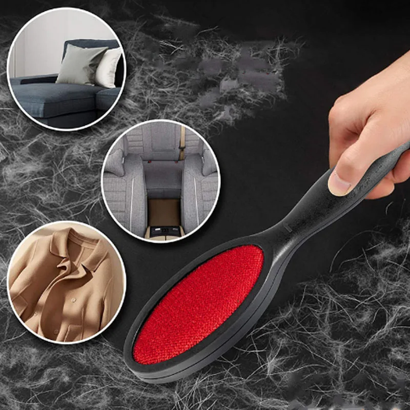 

Double Sided Clothes Lint Remover Static Fabric Shaver Carpet Woolen Coat Clothes Fluff Cleaning Brush Dust Remover Long Handle