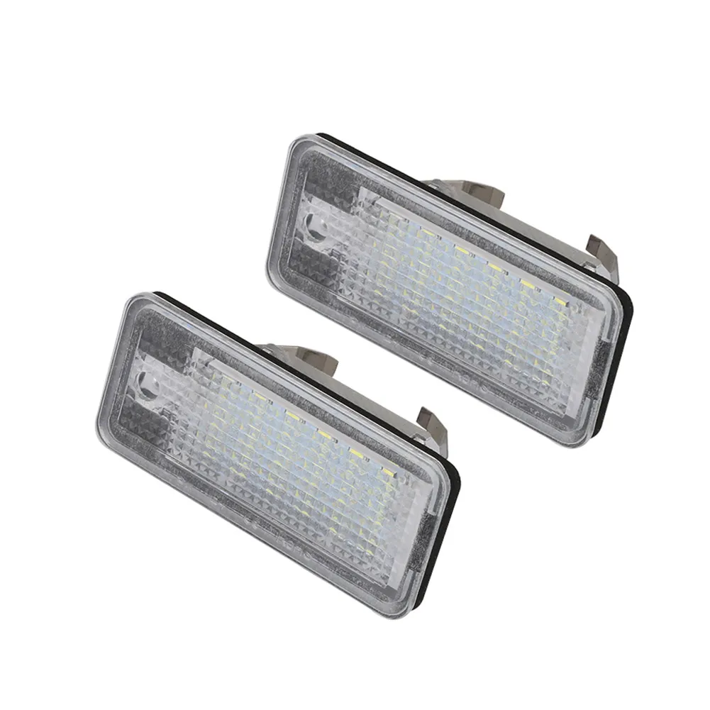 

2x Durable LED White 6500K License Plate Light ABS+pc For A3 A4 S3 S4 A6 S6 Q7 RS4 CANBUS Error Free 12V 1.44W 3528SMD 18 LEDs
