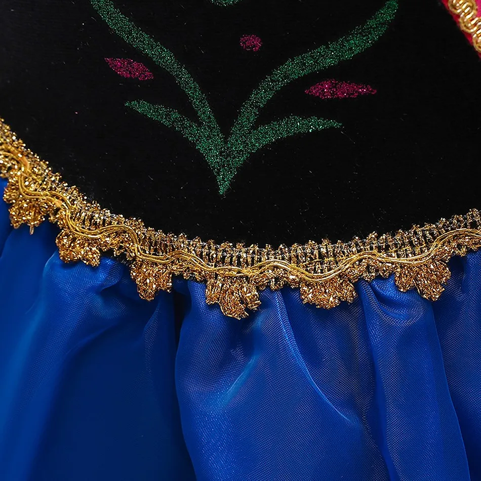 Anna Costume for Girls Princess Cosplay Dress Children Carnival Robe Kids Birthday Halloween Party Clothes 3-10 Years