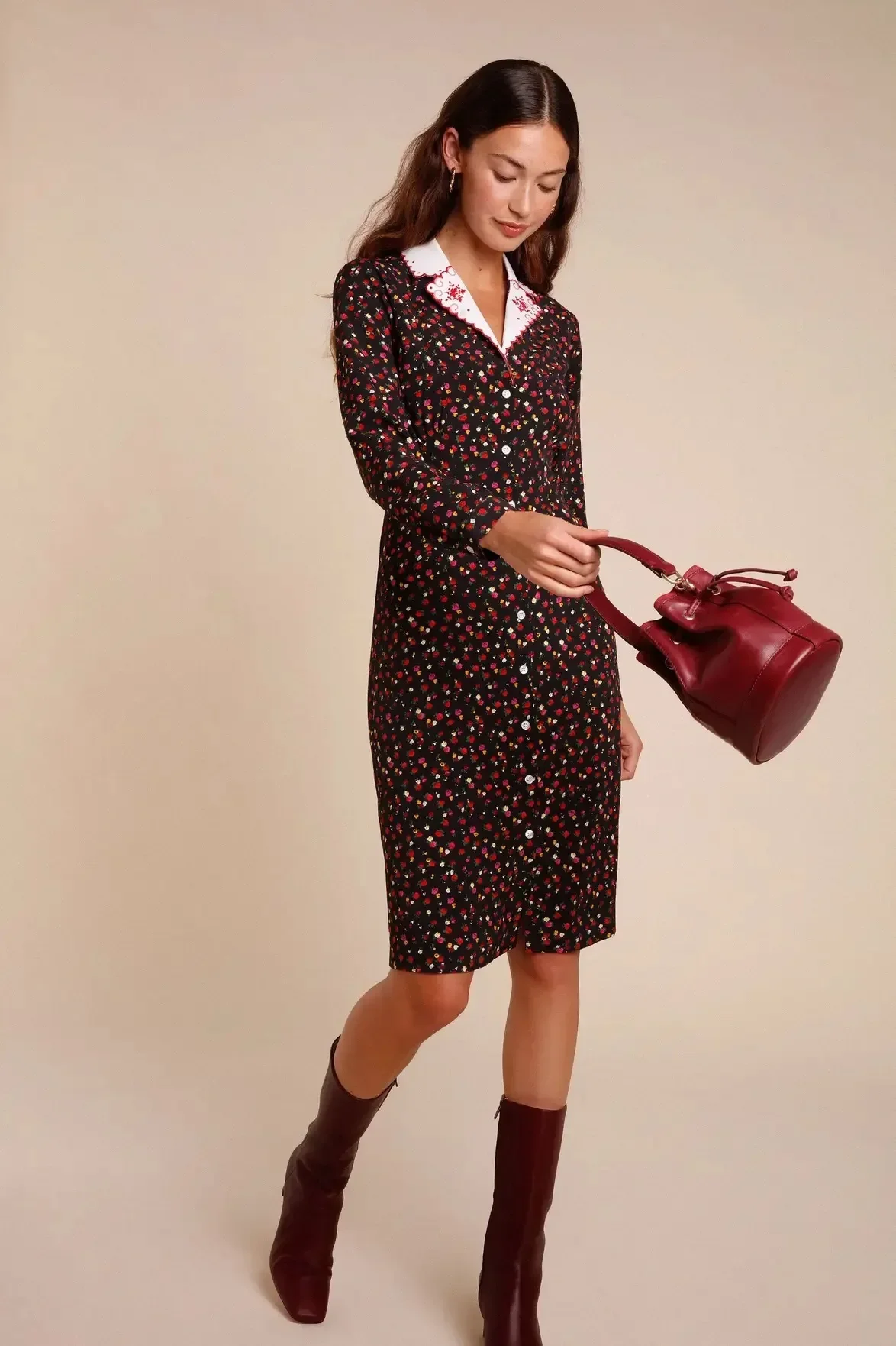 Женское повседневное мини-платье с цветочным принтом винтажные осенние платья