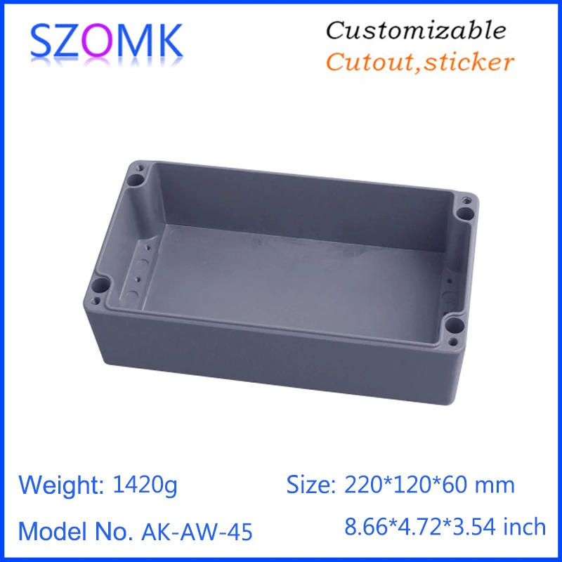 1 шт. 220*120*60 мм литая алюминиевая водонепроницаемая коробка IP66 корпус усилителя